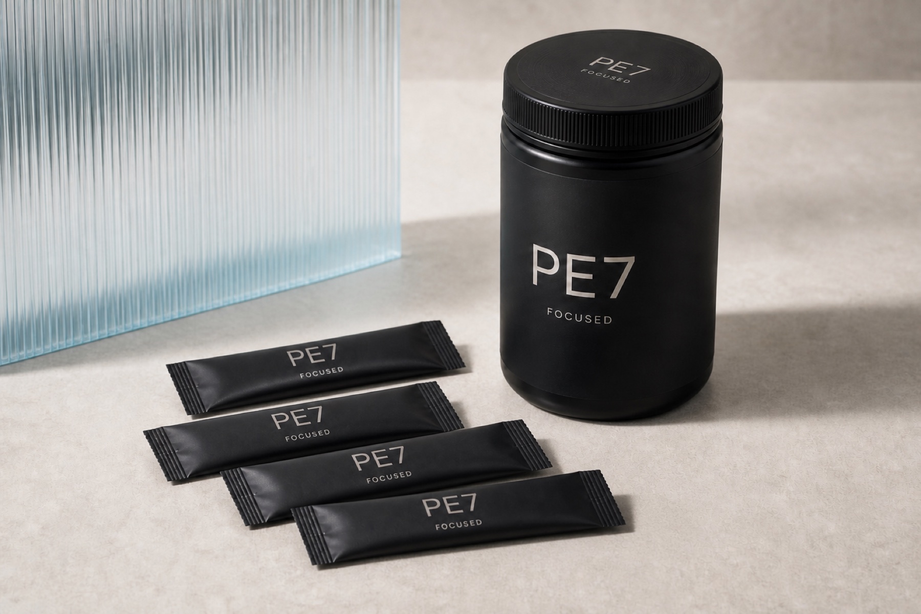 PE7 FOCUSED Dose und flach aufliegende Portionssticks